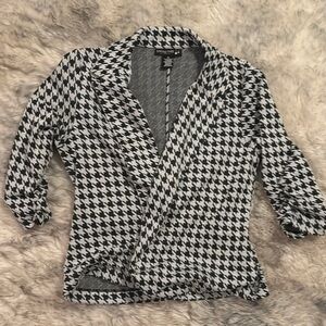 Black and White Houndstooth Women's Jacket